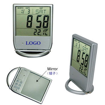 Digital Calendar Clock with Mirror & Thermometer