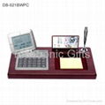 Wood Base Desktop Calendar with Databank Calculator 3