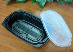 Disposable plastic food container