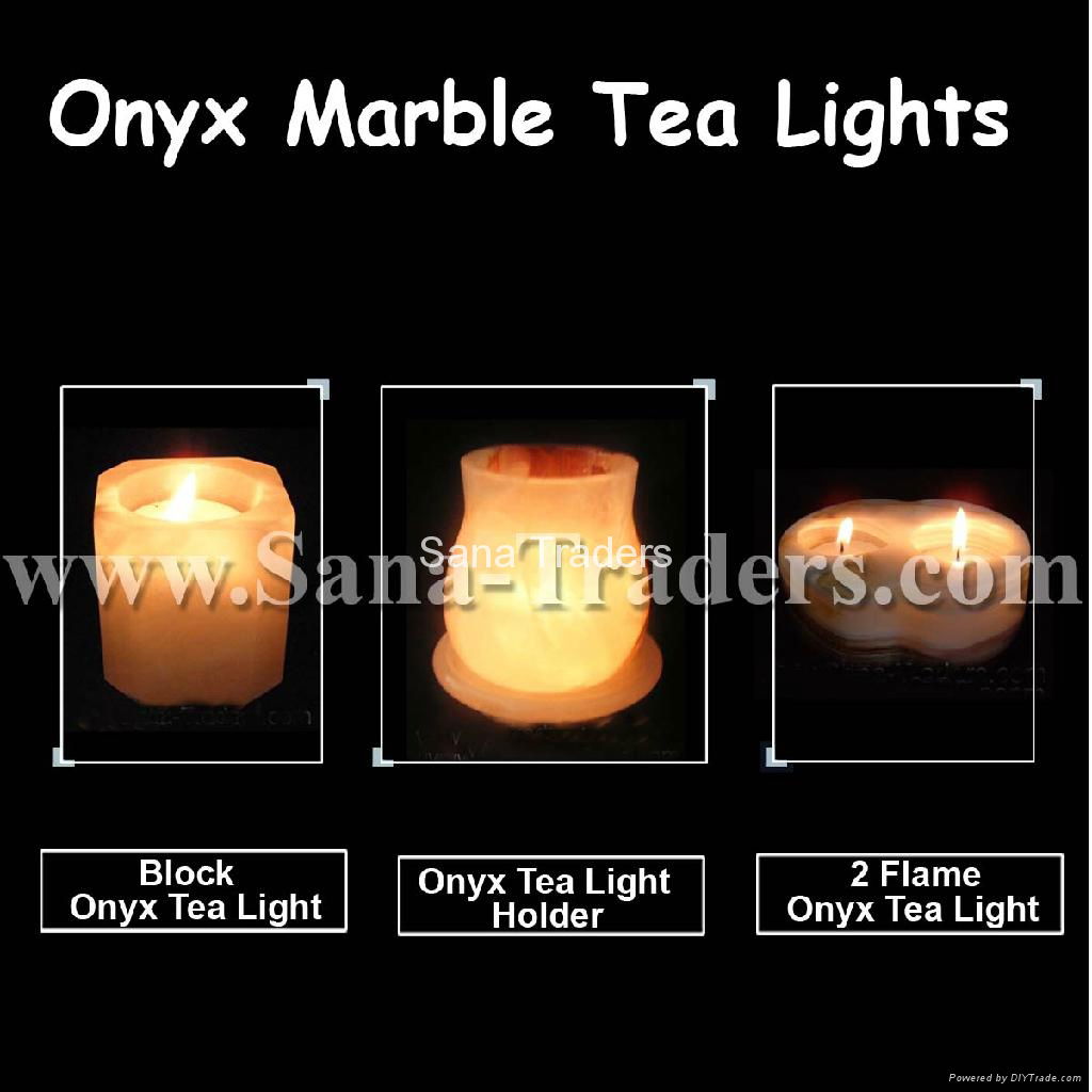 Natural Marble Onyx Designed Tea Light