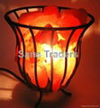 Iron Basket Stand Lamp With Salt Chunks