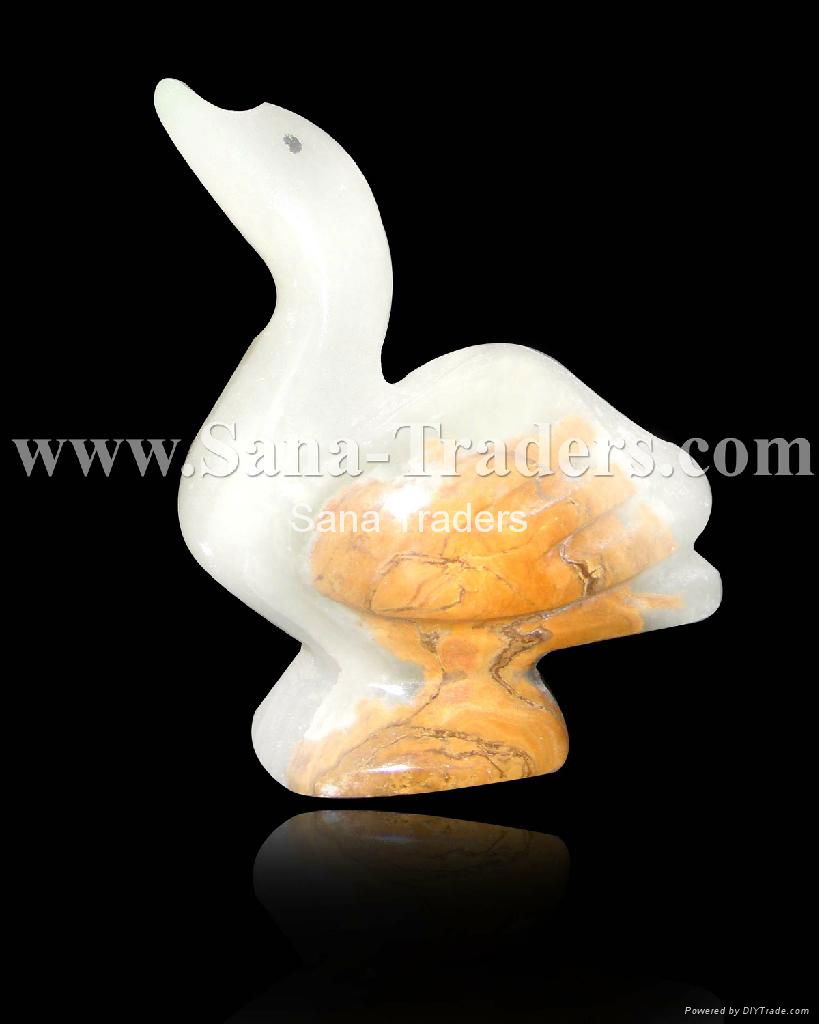 Natural Marble Onyx Designed Swan 
