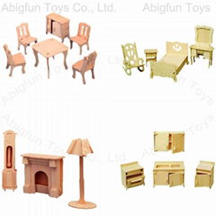 3d woodcraft puzzle kids furniture model kit