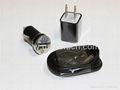 Home Wall+Car Charger AC Adapter+USB Cable for iPhone 4S/4/3GS/3