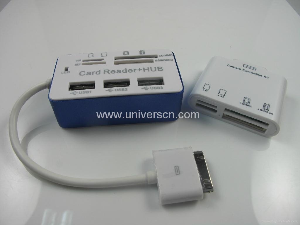 30 pins pin data cable adapter to USB HUB Card reader Combo for Apple ipad2 ipad 2