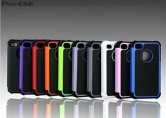 Wholesale tpu+pc Box defender Case For Apple iphone 4 4S
