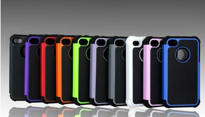 Wholesale tpu+pc Box defender Case For Apple iphone 4 4S 3