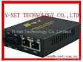 Unmanaged 10/100M Media Converter with  1 Fiber Port & 2 Ethernet Ports 1