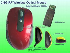 &hearts;2.4GHz digital RF wireless mouse（the receiver can be hidden)