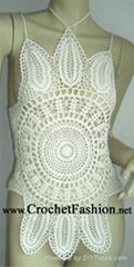 SEXY HIPPIE STYLE BOHO BOHEMIAN OPEN CROCHET HALTER TOP