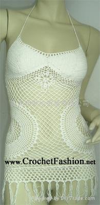 Sexy Design Crochet Mini Dress Tank Top