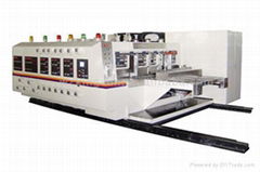 Automatic flexo printing and slotting machine with die cutter