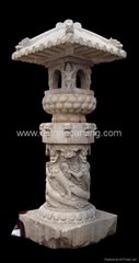 Chinese Exquisite Stone Carved Buddhist Stupa