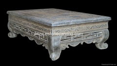 Perfect Chinese Carved Square Stone Table