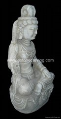 Wonderful Chinese Stone Carving Seated Kwan-yin