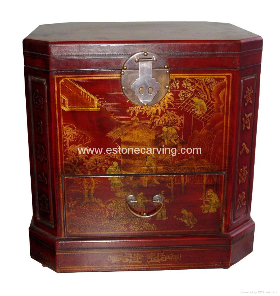 Tibetan Leather Solid Wood Cabinet