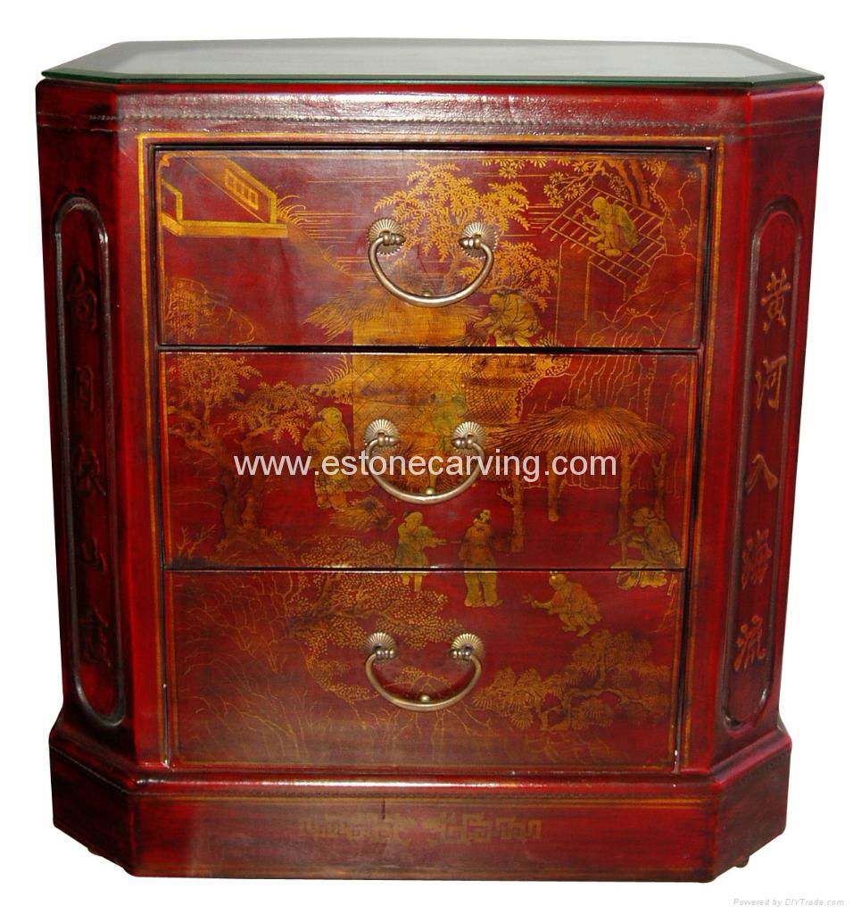 Tibetan Leather Solid Wood Cabinet