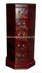 Tibetan Leather Solid Wood Teatable