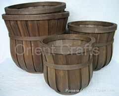 S/3 Split Wood Basket