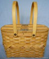 PC Split Wood Picnic basket w/2