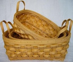 S/3 woodchip Basket