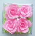 4pcs peony with soap grass in a square PVC box 1