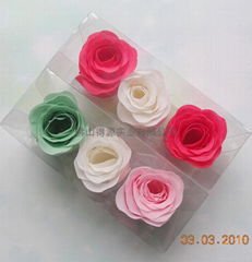 3pcs soap  flowers in a PVC box