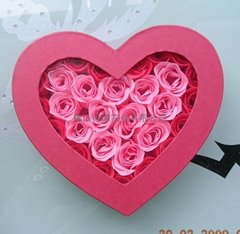 30pcs rose soap in a heart shape gift box