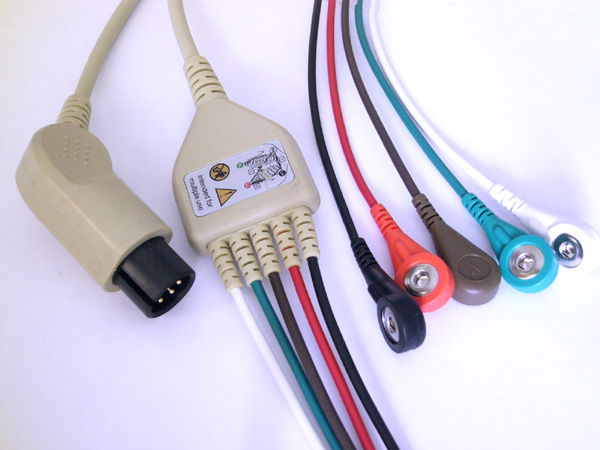 5-lead one piece monitor cable