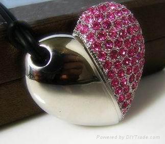 Heart shape Flash drive,metal USB flash drive 2