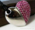 Heart shape Flash drive,metal USB flash drive 2