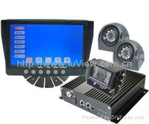 7-inch CCTV surveillance security DVR with rearview and sideview camera for buse