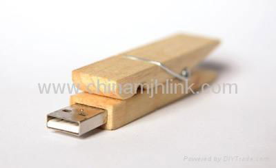 Popular 4gb 8gb woody clip usb flash drive stick memory key disk 2