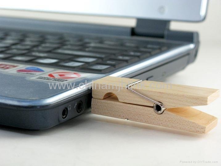 Popular 4gb 8gb woody clip usb flash drive stick memory key disk 3