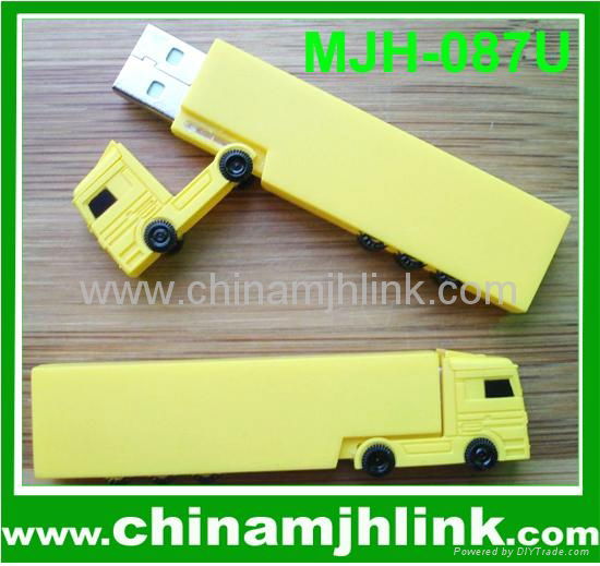 Hot 1gb 2gb plastic truck shape usb flash drive stick memory key disk