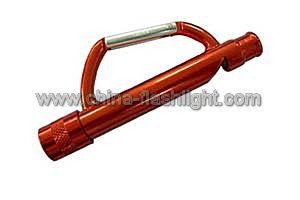 Aluminium 1 LED Carabiner Flashlight with Whistle 