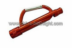 Aluminium 1 LED Carabiner Flashlight with Whistle