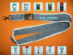 lanyard (denim material - washed with raw edge)