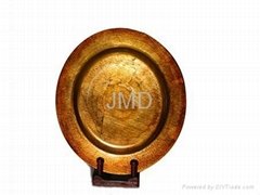 Antique Gold Foil Glass Plate
