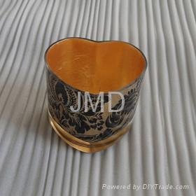 Gold Foil Glass Candleholder With Decal