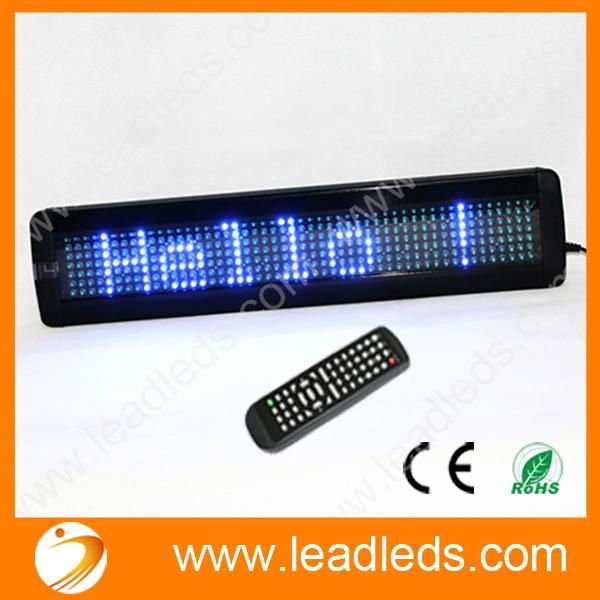 single line blue color remote LED car display