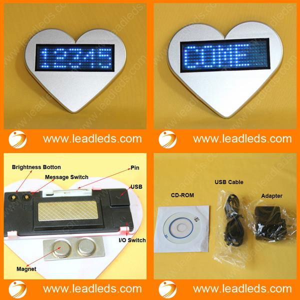 five color LED badge support Russian  3