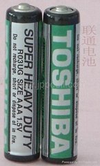 Toshiba Carbon Zinc battery size AAA/R03 (SGS approved)
