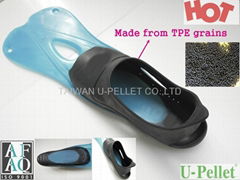 Swimming fins form TPE grains