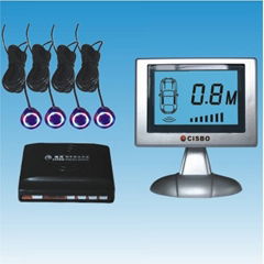 Blue screen LCD parking sensor with 4 luminous sensors