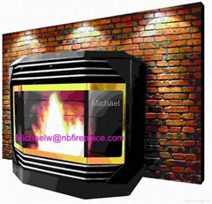 Wood pellet fireplace insert