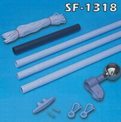 18 FT Residential In-Ground Steel Flagpole Kit