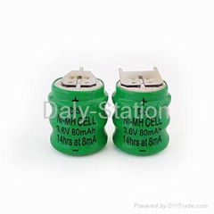 NiMH Button Battery 3.6V 80mAh