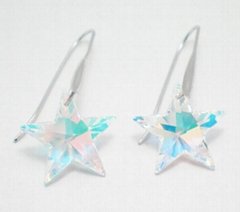 925 crytal silver earring