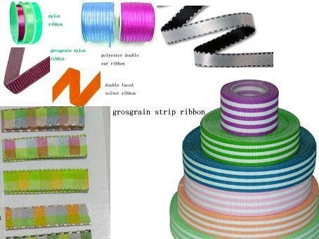 Polyester Ribbon + Foil Print or Puff Print or stitch ribbon, two color ribbon,  3